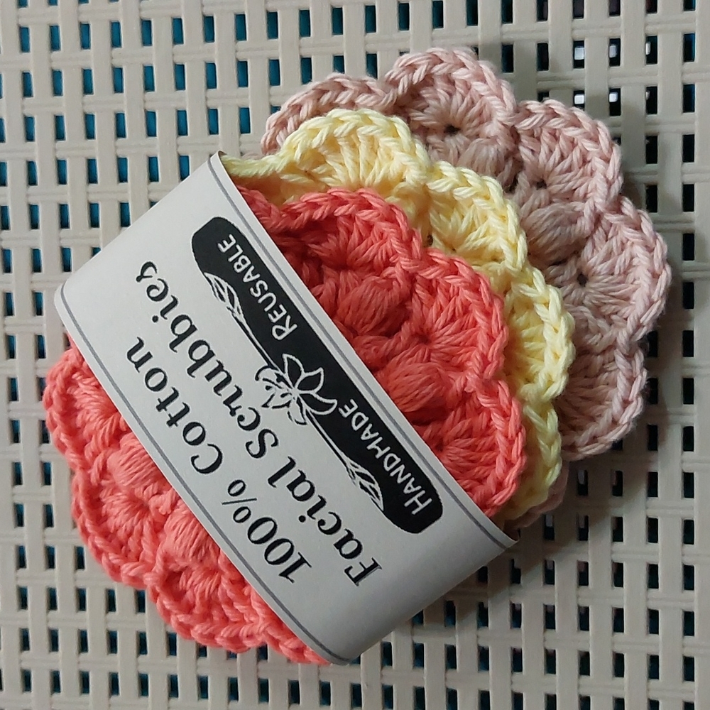 Crochet Super Scrub Facial Rounds▪︎ Grapefruit Special Edition▪︎Set of 3